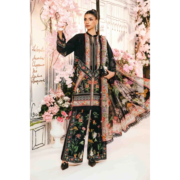 Pakistani clothing brands Maria B M.Prints Unstitched Eid II 2025’, 3-piece lawn suit, MPT-2610-B, front