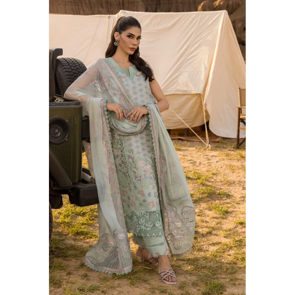 Rang Rasiya Premium Eid Collection 2025 | Nadine, 3-piece Pakistani designer lawn suits in the UK- Zee Collections. front shirt and dupatta