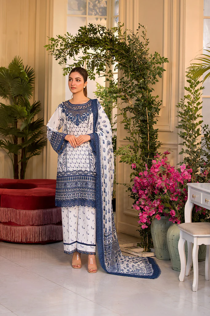 Pakistani clothing brands Sobia Nazir PK Vital Collection 2025, unstitched 3-piece lawn embroidered suit, Design 10B, front
