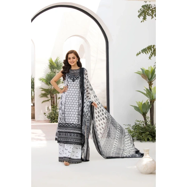 Pakistani clothing brands Sobia Nazir PK Vital Collection 2025, unstitched 3-piece lawn embroidered suit, Design 10a, front