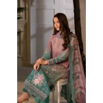 Pakistani clothing brands Sobia Nazir PK Vital Collection 2025, unstitched 3-piece lawn embroidered suit, Design 11a, front sleeves and damandesign