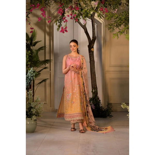 Pakistani clothing brands Sobia Nazir PK Vital Collection 2025, unstitched 3-piece lawn embroidered suit, Design 11B, front