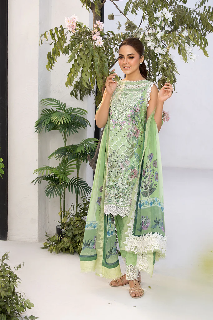 Pakistani clothing brands Sobia Nazir PK Vital Collection 2025, unstitched 3-piece lawn embroidered suit, Design 12a, front