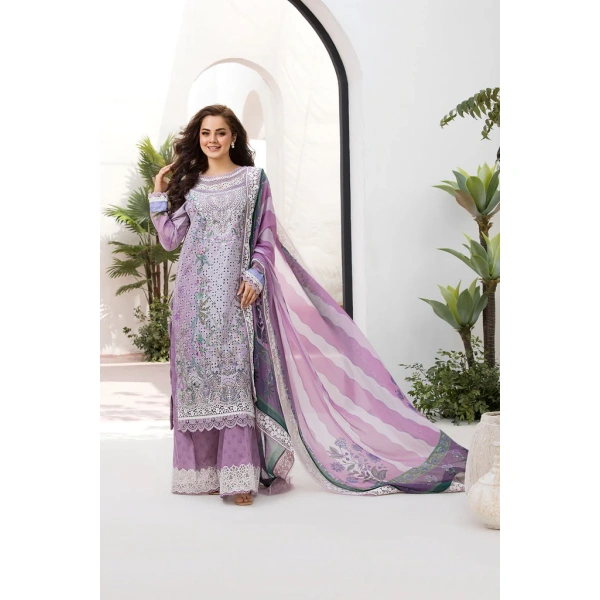 Pakistani clothing brands Sobia Nazir PK Vital Collection 2025, unstitched 3-piece lawn embroidered suit, Design 12b, front