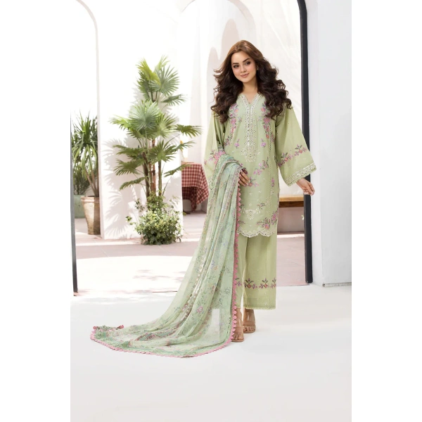 Pakistani clothing brands Sobia Nazir PK Vital Collection 2025, unstitched 3-piece lawn embroidered suit, Design 1A, front