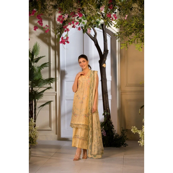 Pakistani clothing brands Sobia Nazir PK Vital Collection 2025, unstitched 3-piece lawn embroidered suit, Design 1B