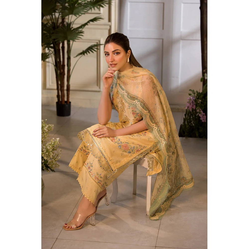 Pakistani clothing brands Sobia Nazir PK Vital Collection 2025, unstitched 3-piece lawn embroidered suit, Design 1B, shirt and dupatta style