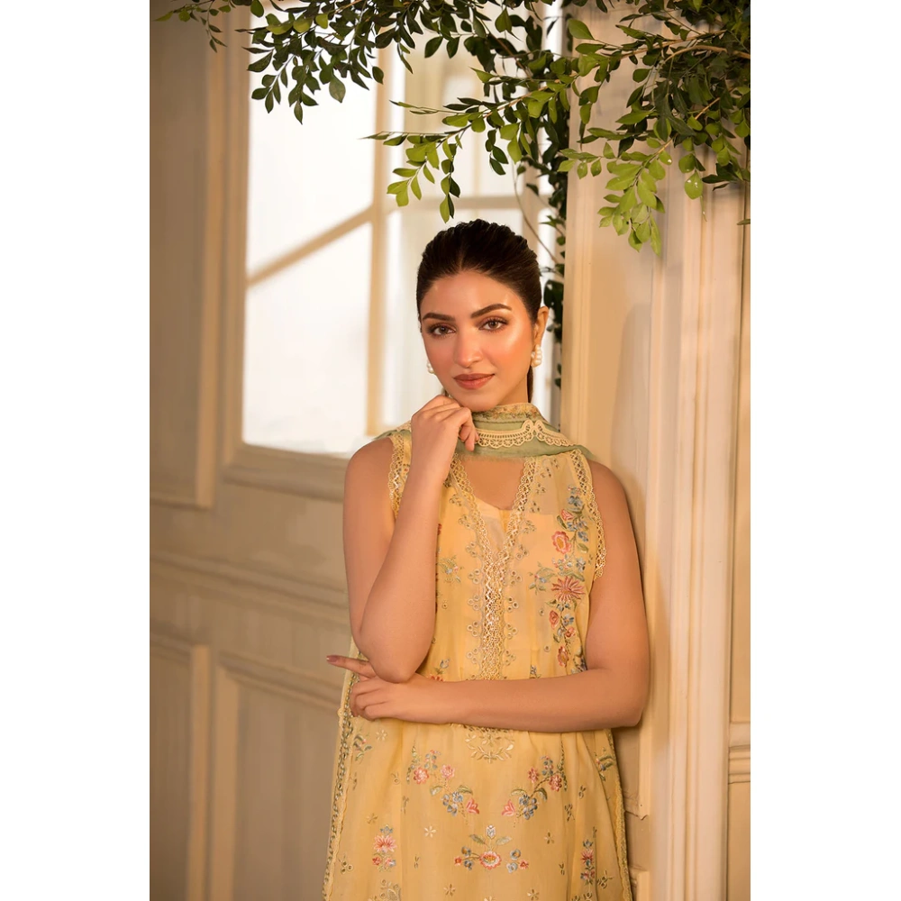 Pakistani clothing brands Sobia Nazir PK Vital Collection 2025, unstitched 3-piece lawn embroidered suit, Design 1B, front kameez design
