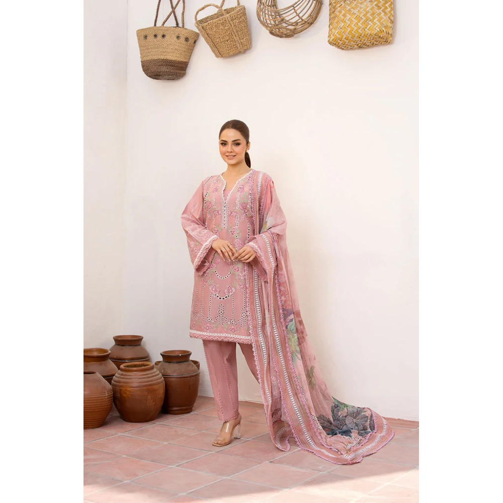 Pakistani clothing brands Sobia Nazir PK Vital Collection 2025, unstitched 3-piece lawn embroidered suit, Design 2a, front
