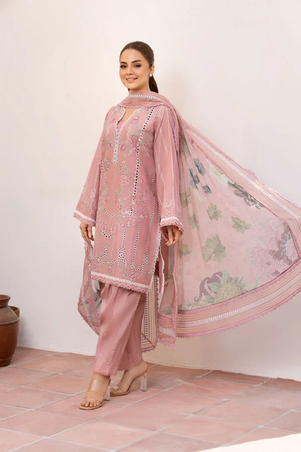 Pakistani clothing brands Sobia Nazir PK Vital Collection 2025, unstitched 3-piece lawn embroidered suit, Design 2a