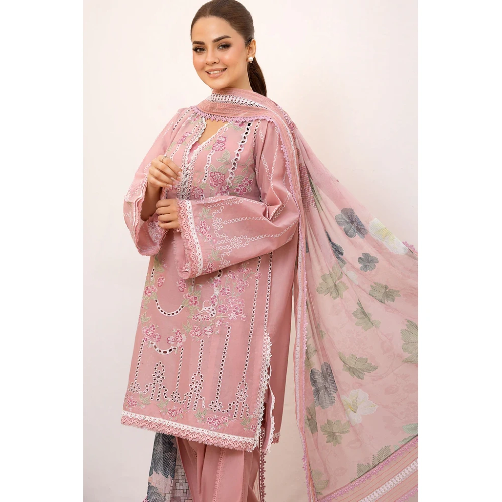 Pakistani clothing brands Sobia Nazir PK Vital Collection 2025, unstitched 3-piece lawn embroidered suit, Design 2a, shirt and sleews design