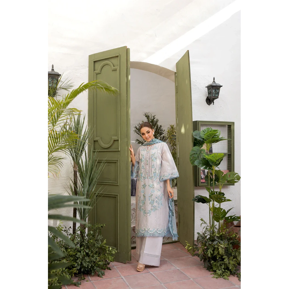 Pakistani clothing brands Sobia Nazir PK Vital Collection 2025, unstitched 3-piece lawn embroidered suit, Design 2b