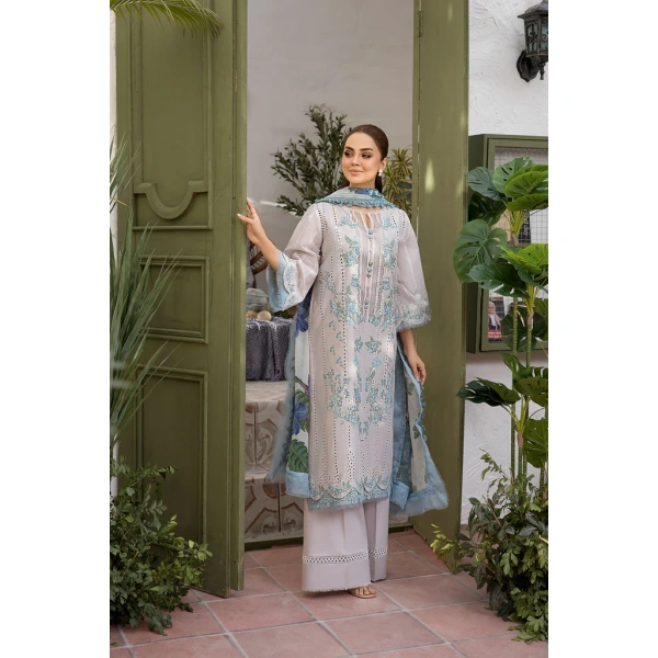 Pakistani clothing brands Sobia Nazir PK Vital Collection 2025, unstitched 3-piece lawn embroidered suit, Design 2b, front shirt design