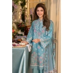Pakistani clothing brands Sobia Nazir PK Vital Collection 2025, unstitched 3-piece lawn embroidered suit, Design 3a, front shirt design