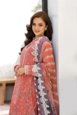 Pakistani clothing brands Sobia Nazir PK Vital Collection 2025, unstitched 3-piece lawn embroidered suit, Design 4a, shirt