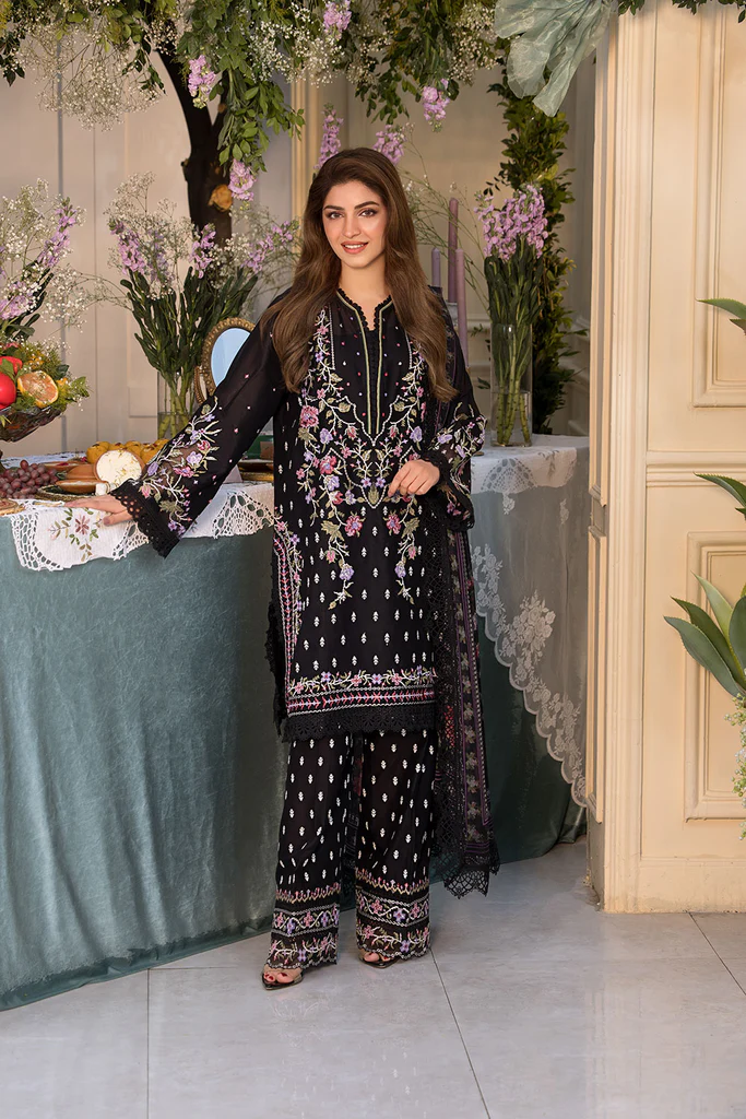 Pakistani clothing brands Sobia Nazir PK Vital Collection 2025, unstitched 3-piece lawn embroidered suit, Design 5a, front