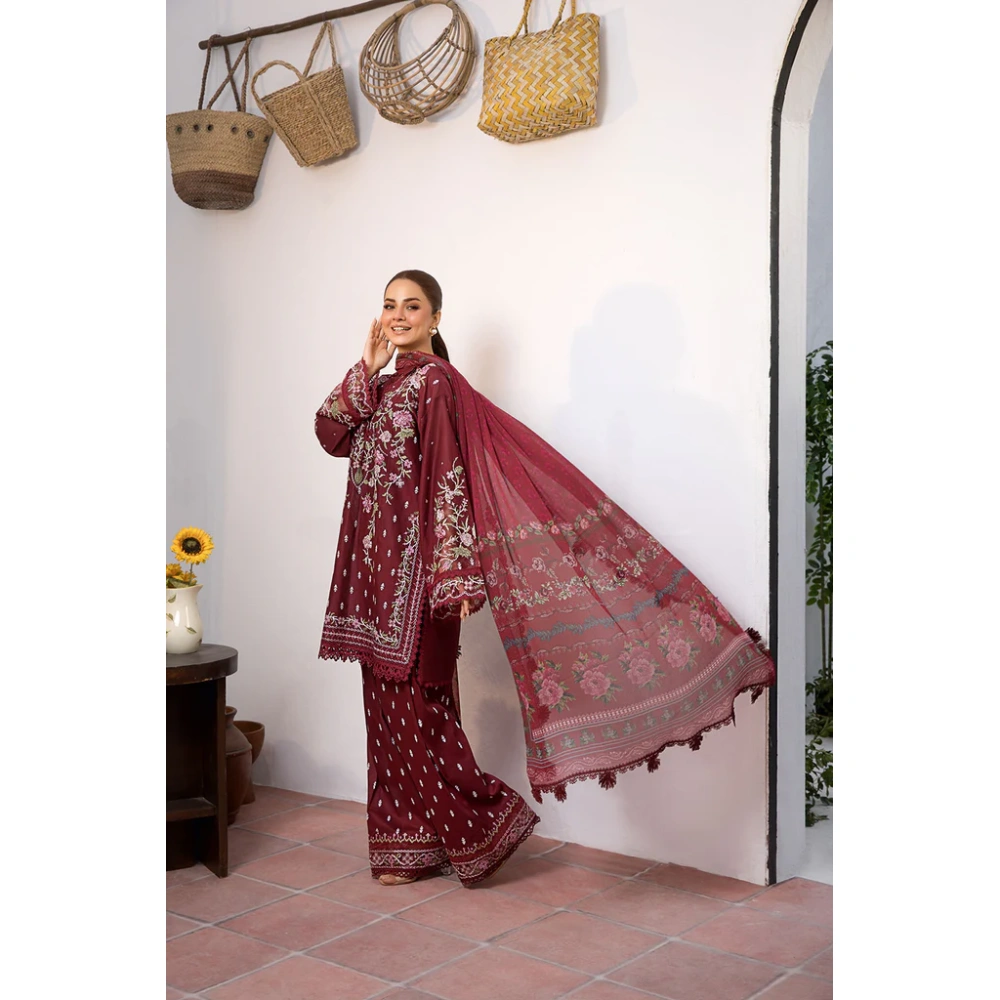 Pakistani clothing brands Sobia Nazir PK Vital Collection 2025, unstitched 3-piece lawn embroidered suit, Design 5b, salwar kameez and dupatta