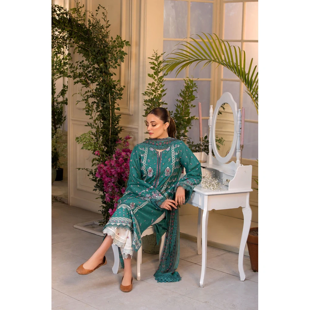 Pakistani clothing brands Sobia Nazir PK Vital Collection 2025, unstitched 3-piece lawn embroidered suit, Design 6a, front