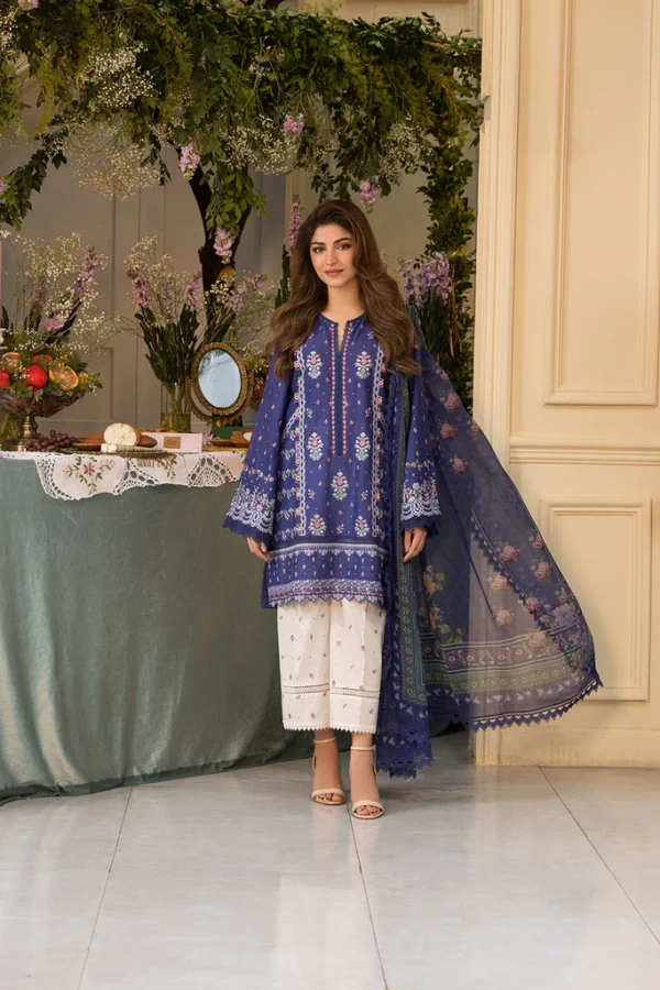 Pakistani clothing brands Sobia Nazir PK Vital Collection 2025, unstitched 3-piece lawn embroidered suit, Design 6b, front salwar kameez and dupatta