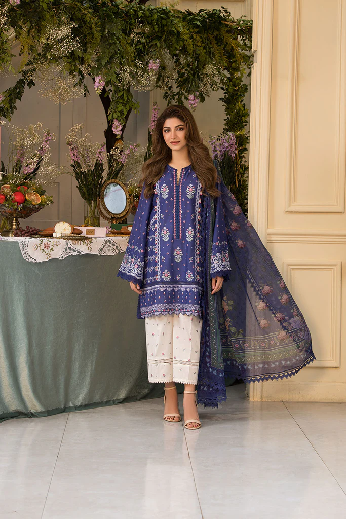 Pakistani clothing brands Sobia Nazir PK Vital Collection 2025, unstitched 3-piece lawn embroidered suit, Design 6b, front salwar kameez and dupatta