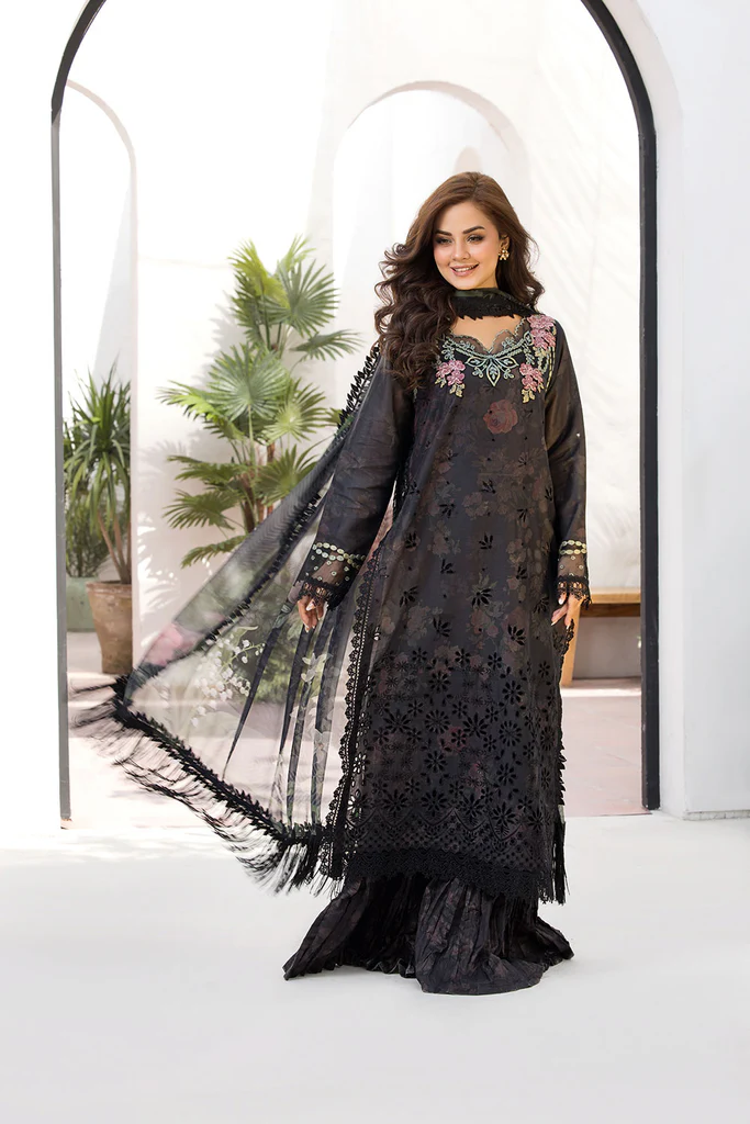 Pakistani clothing brands Sobia Nazir PK Vital Collection 2025, unstitched 3-piece lawn embroidered suit, Design 8a, front