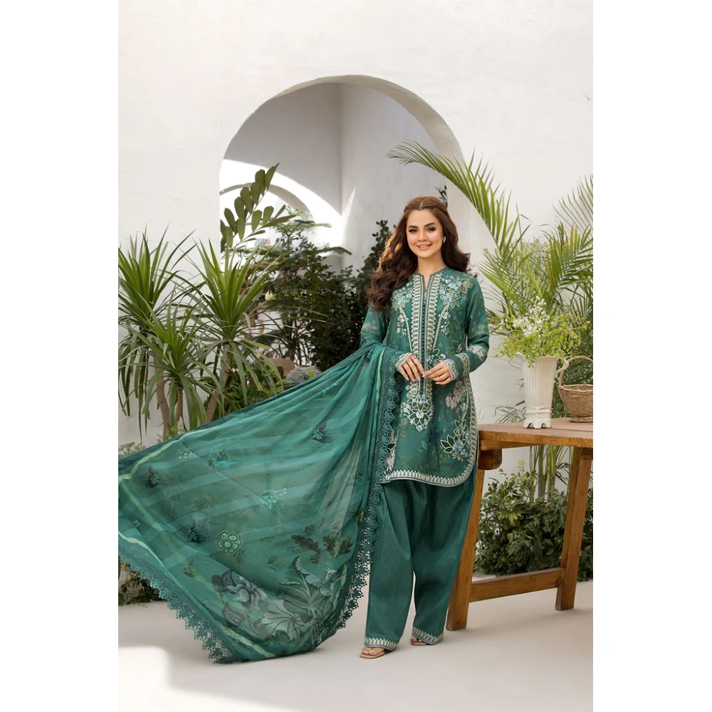 Pakistani clothing brands Sobia Nazir PK Vital Collection 2025, unstitched 3-piece lawn embroidered suit, Design 9b, front
