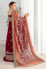 Charizma DD5-03 unstitched chiffon suit with embroidered panels, adda work, organza dupatta, and raw silk trouser – Diamond Dust Collection 2025 dupatta design
