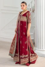 Charizma DD5-03 unstitched chiffon suit with embroidered panels, adda work, organza dupatta, and raw silk trouser – Diamond Dust Collection 2025 front