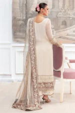 Charizma DD5-07 unstitched chiffon suit with adda embroidery, organza dupatta, and dyed raw silk trouser – Diamond Dust Collection 2025 back side