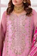 Charizma diamon dust embroidered chiffon | dd501, 3-piece Pakistani designer chiffon suits in the UK- Zee Collections. neck design