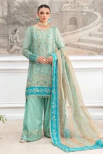 Charizma DD5-07 unstitched chiffon suit with embroidered shirt, organza dupatta, and dyed raw silk trouser – Diamond Dust Collection 2025 Great look image