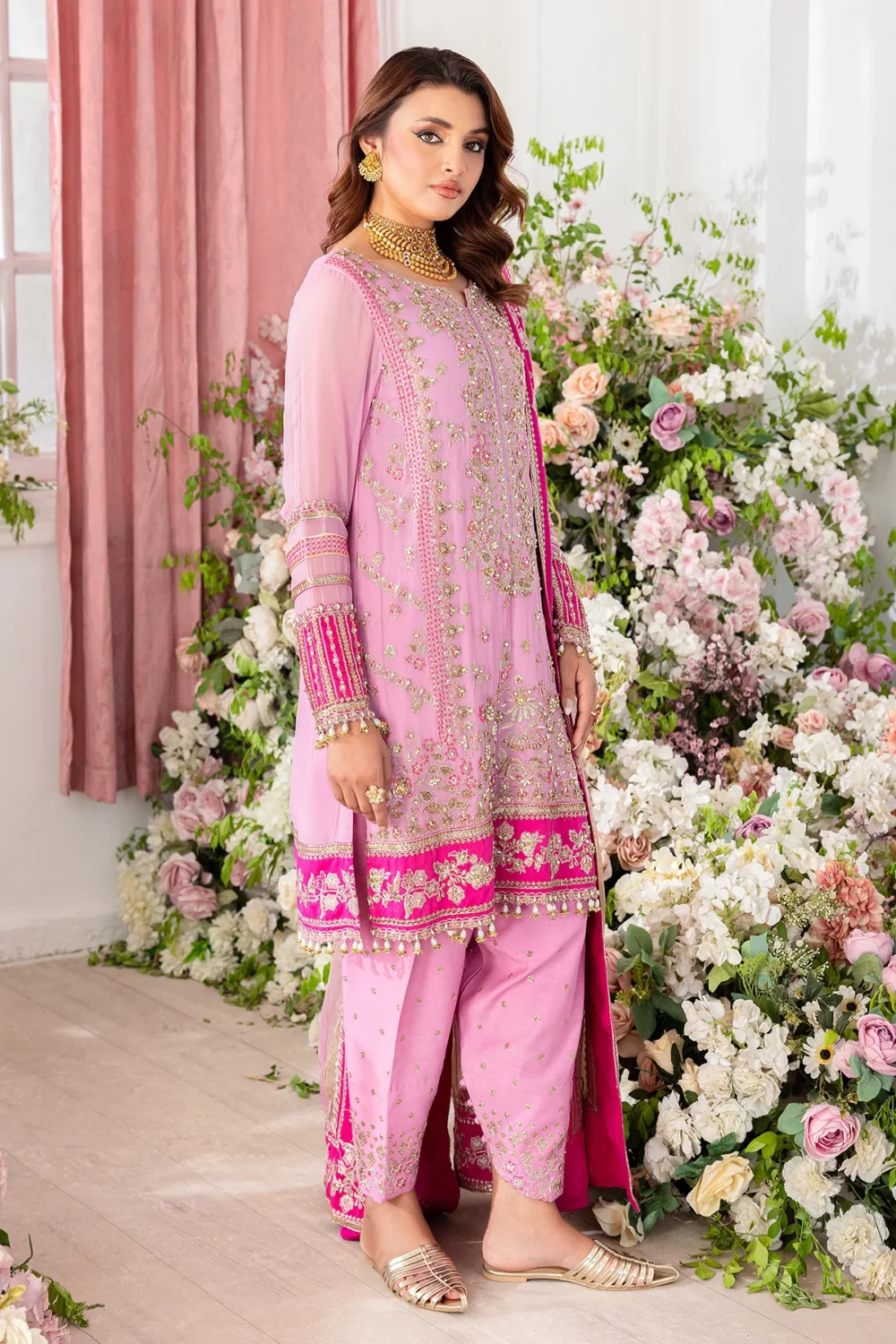 Charizma diamon dust embroidered chiffon | dd501, 3-piece Pakistani designer chiffon suits in the UK- Zee Collections. salwar kameez dupatta