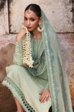 Nureh Maya Lawn Jacquard NJ-104 with embroidered jacquard shirt, lawn jacquard dupatta, and dyed cotton trouser