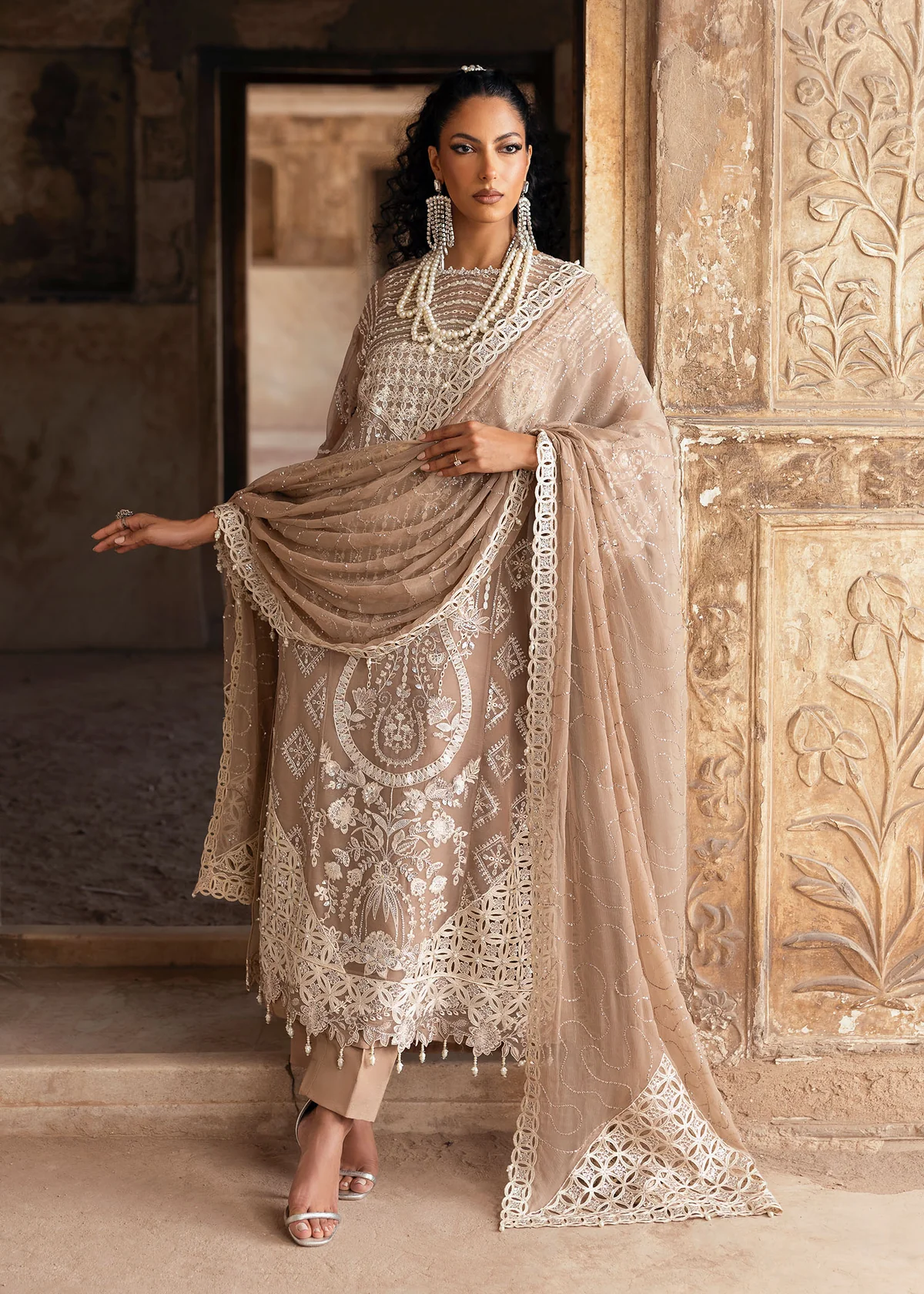 Sardinia-1103-Divani Unstitched Chiffon Edits, Pakistani designer clothes in the UK- Zee Collections, front