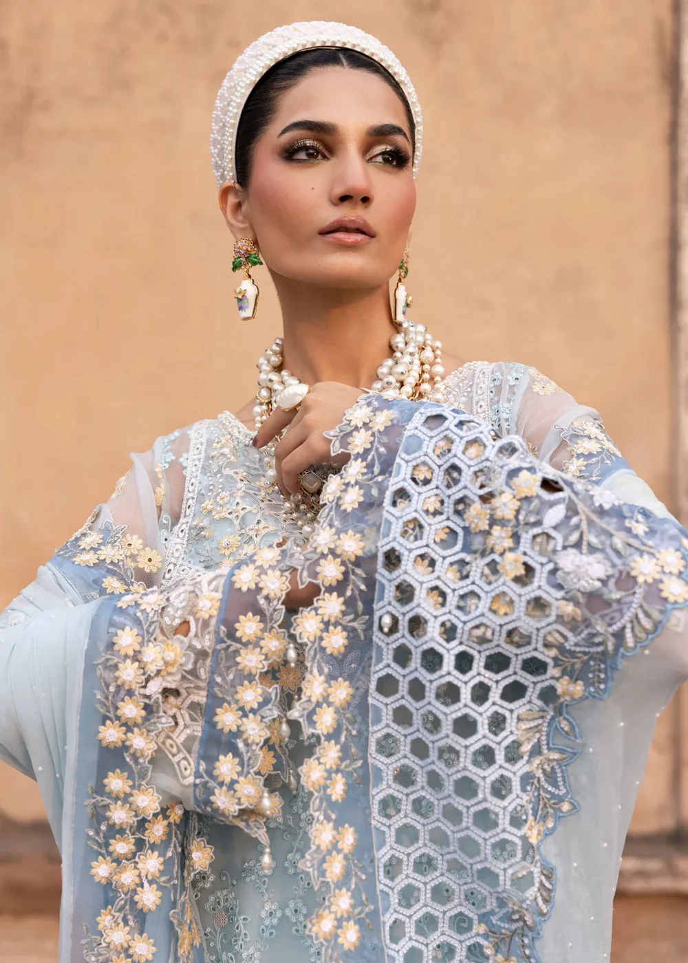 Sardinia-1104-Feroza Unstitched Chiffon Edits, Pakistani designer clothes in the UK- Zee Collections, sleeves style