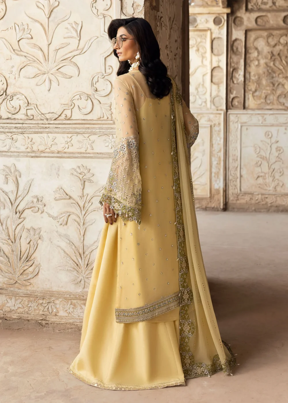 Sardinia-1101-haseena Unstitched Chiffon Edits, Pakistani designer clothes in the UK- Zee Collections, back style