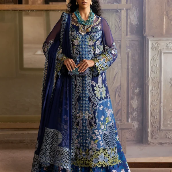 Sardinia-1105-maya Unstitched Chiffon Edits, Pakistani designer clothes in the UK- Zee Collections, front