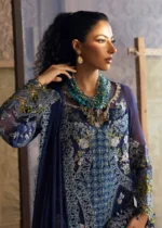 Sardinia-1105-maya Unstitched Chiffon Edits, Pakistani designer clothes in the UK- Zee Collections, front neck design