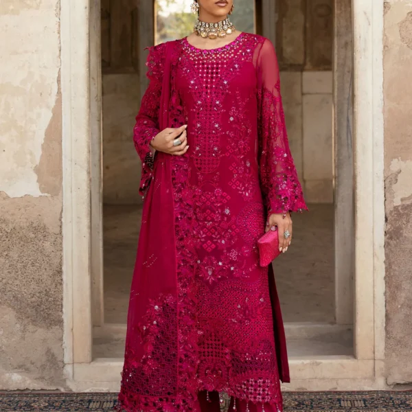 Sardinia-1102-meera Unstitched Chiffon Edits, Pakistani designer clothes in the UK- Zee Collections, front