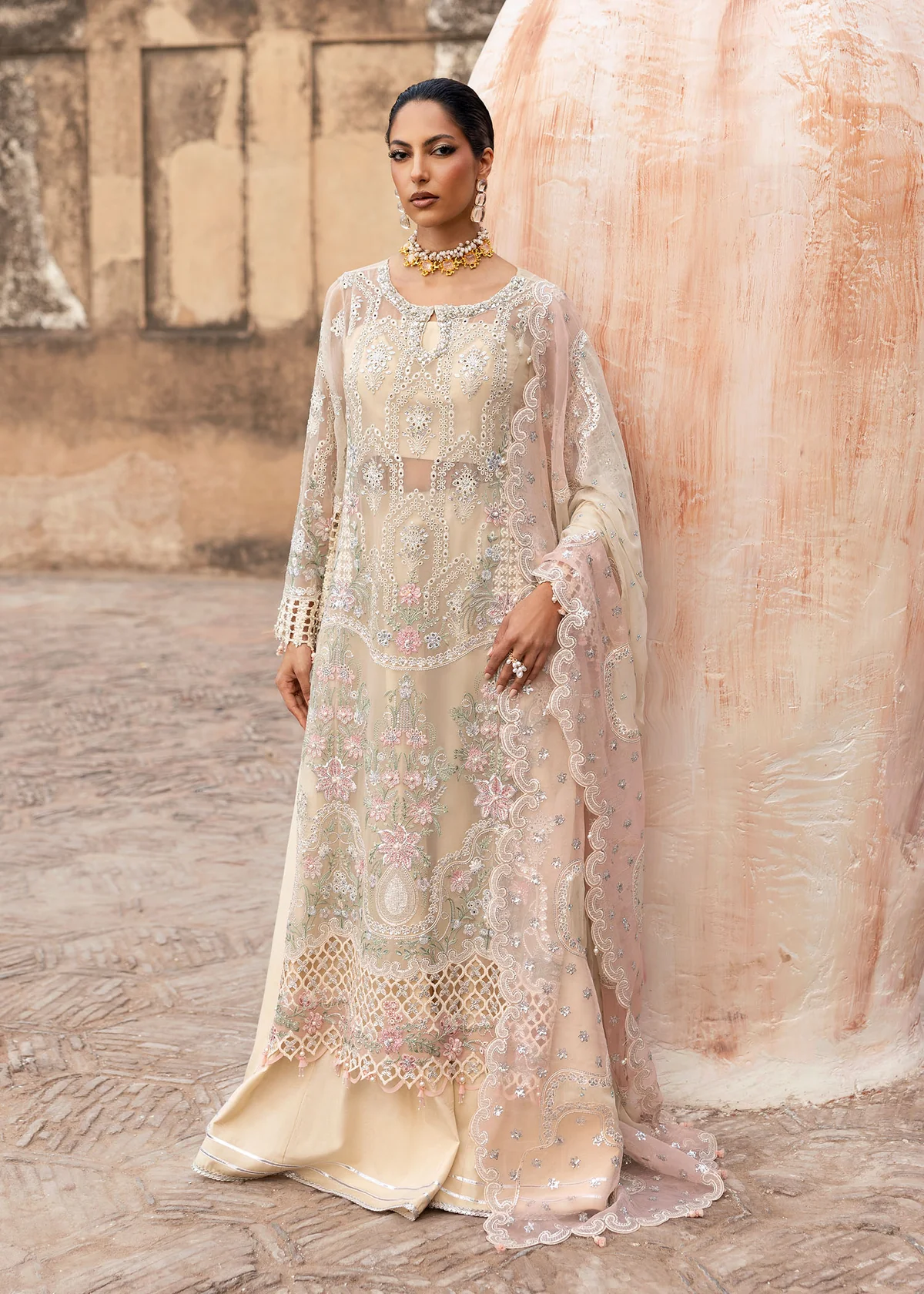 Sardinia Unstitched 3-Piece Embroidered Chiffon Suits-1106-Zohra, 3-piece Pakistani designer clothes in the UK- Zee Collections, front