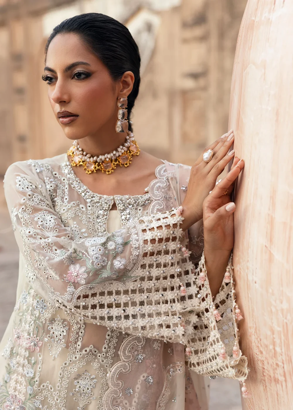 Sardinia Unstitched 3-Piece Embroidered Chiffon Suits-1106-Zohra, 3-piece Pakistani designer clothes in the UK- Zee Collections, sleeves design