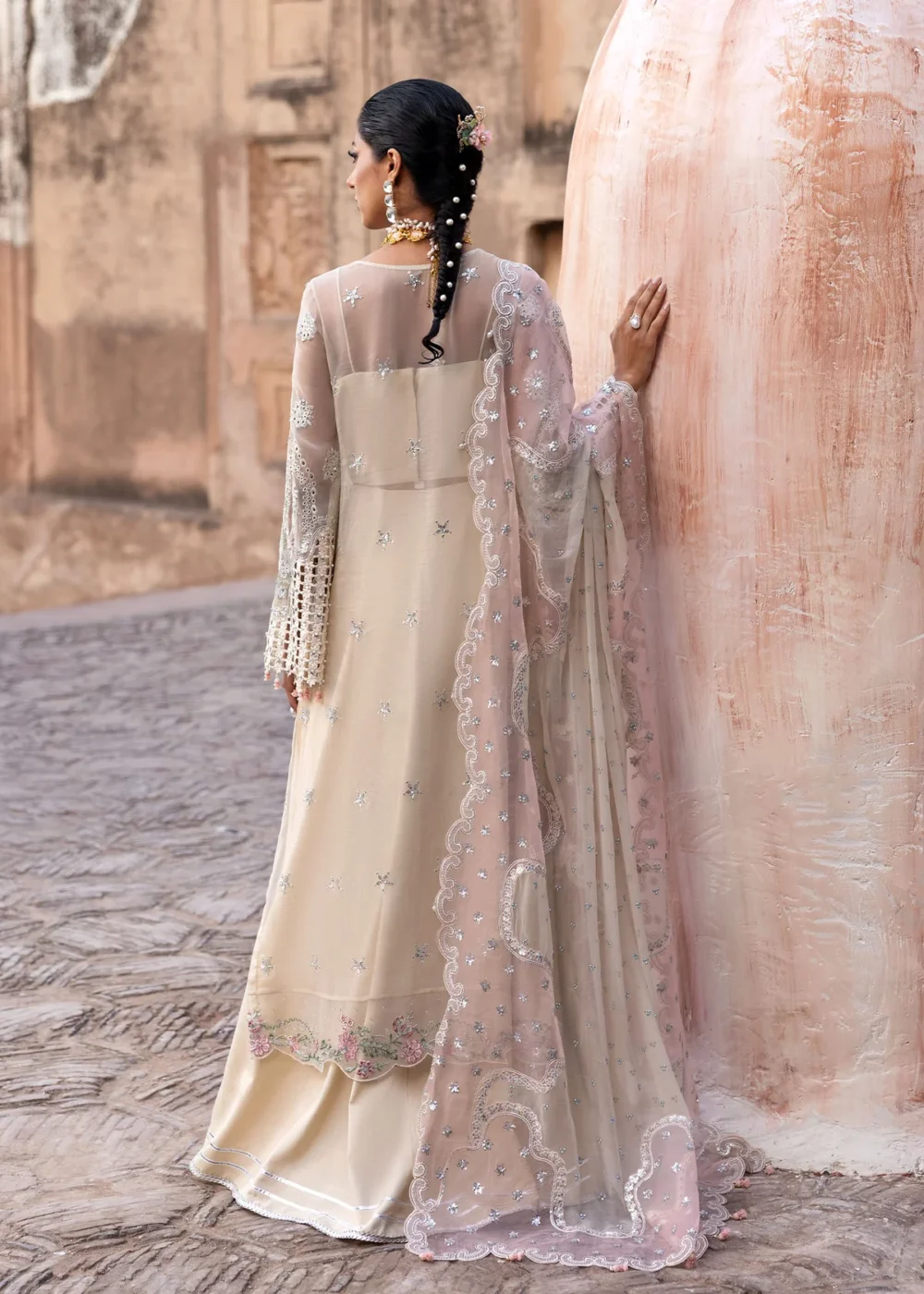 Sardinia Unstitched 3-Piece Embroidered Chiffon Suits-1106-Zohra, 3-piece Pakistani designer clothes in the UK- Zee Collections, back design