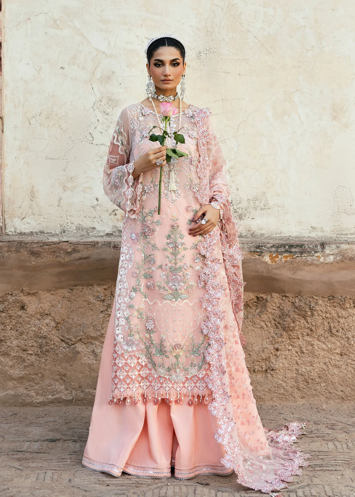 Sardinia Unstitched 3-Piece Embroidered Chiffon Suits-1108-Sassi, 3-piece Pakistani designer clothes in the UK- Zee Collections, front