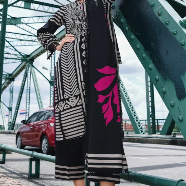 CCW6-01 Charizma Embroidered Linen Suit with Irish Linen Shawl