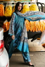CCW6-02 Charizma Embroidered Linen Suit with Irish Linen Shawl