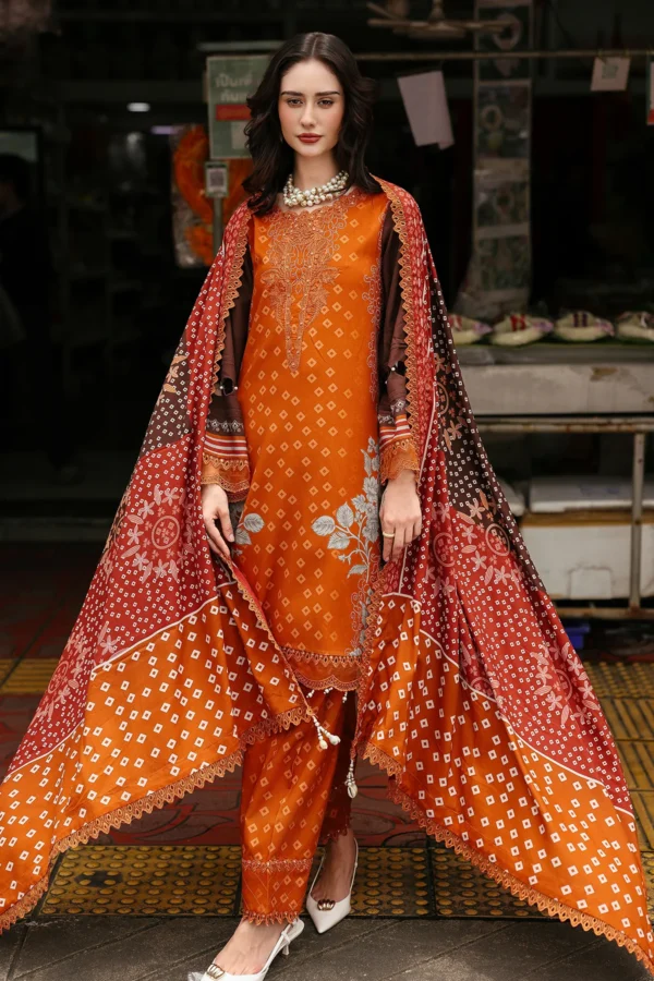 CCW6-04 Charizma Embroidered Linen Suit with Irish Linen Shawl, formal wear
