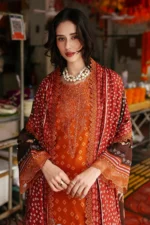 CCW6-04 Charizma Embroidered Linen Suit with Irish Linen Shawl