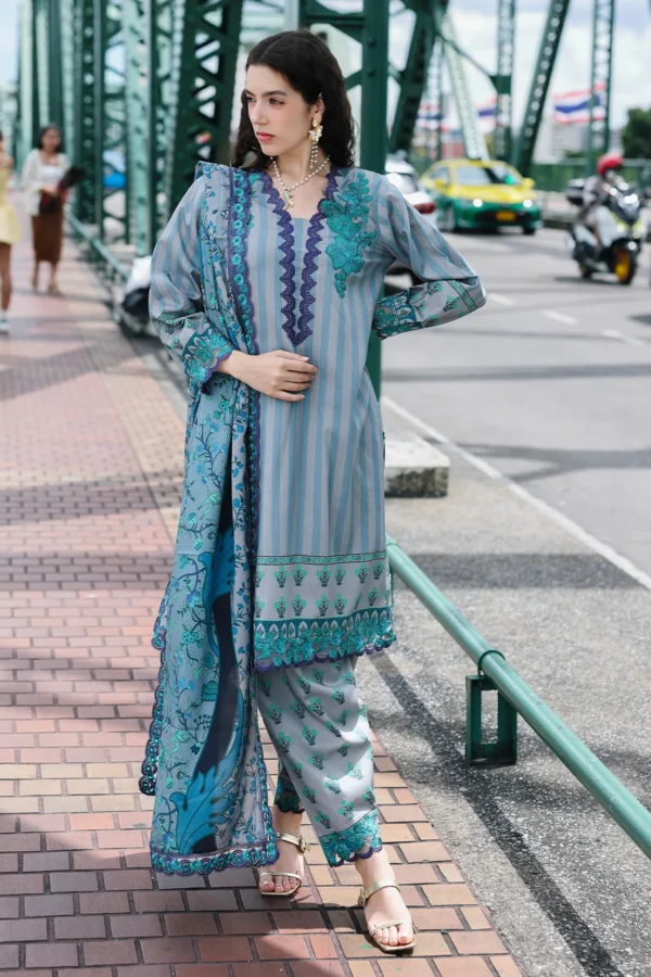 CCW6-06 Charizma Embroidered Linen Suit with Irish Linen Shawl