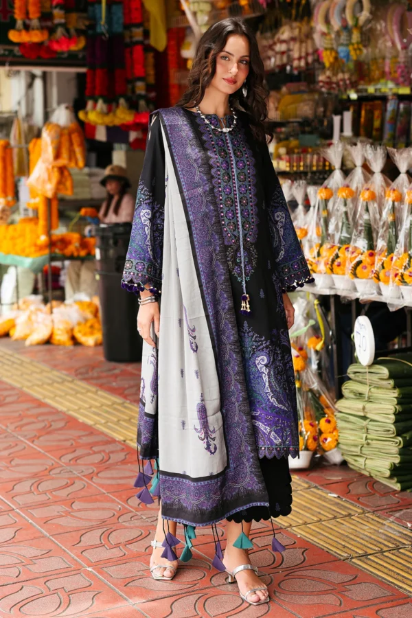 CCW6-07 Charizma Embroidered Linen Suit with Irish Linen Shawl