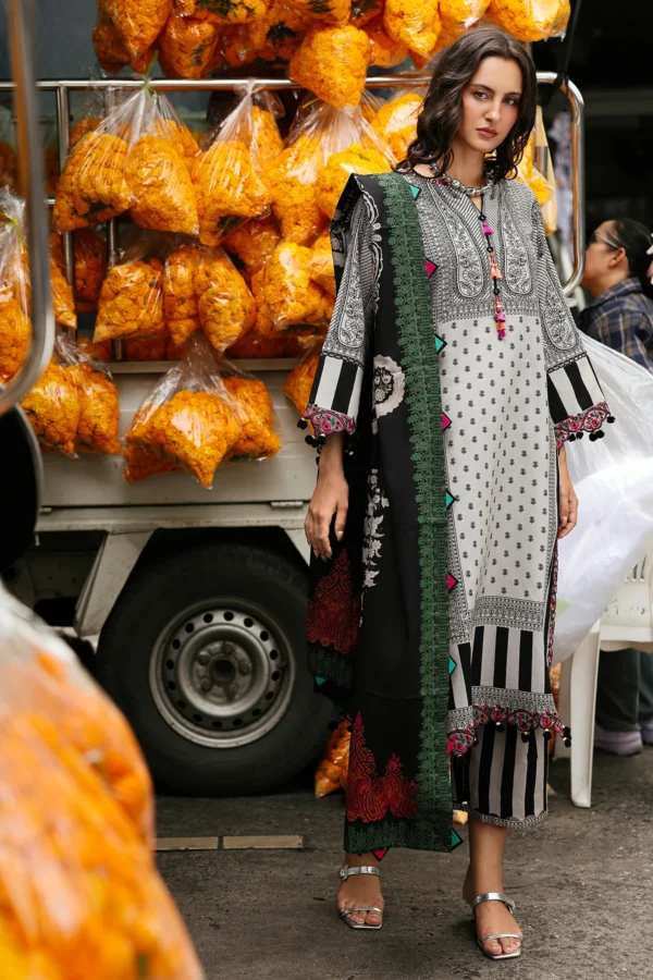 CCW6-08 Charizma Embroidered Linen Suit with Irish Linen Shawl